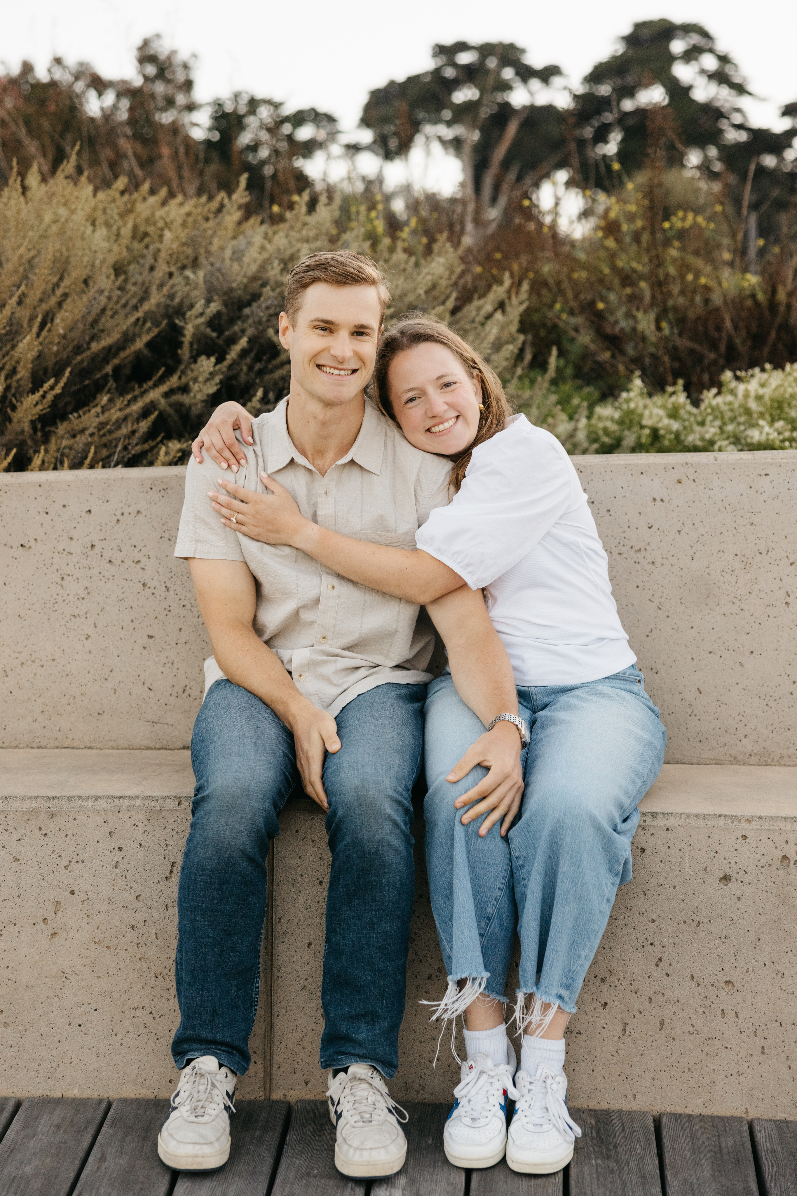 Close up of married couple's hands giving knuckles.